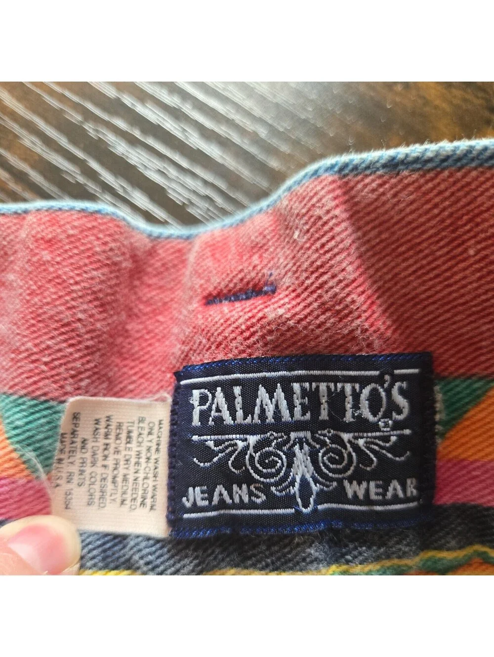 Vtg Womens Aztec High Rise Shorts Colorful Festival Palmettos 28